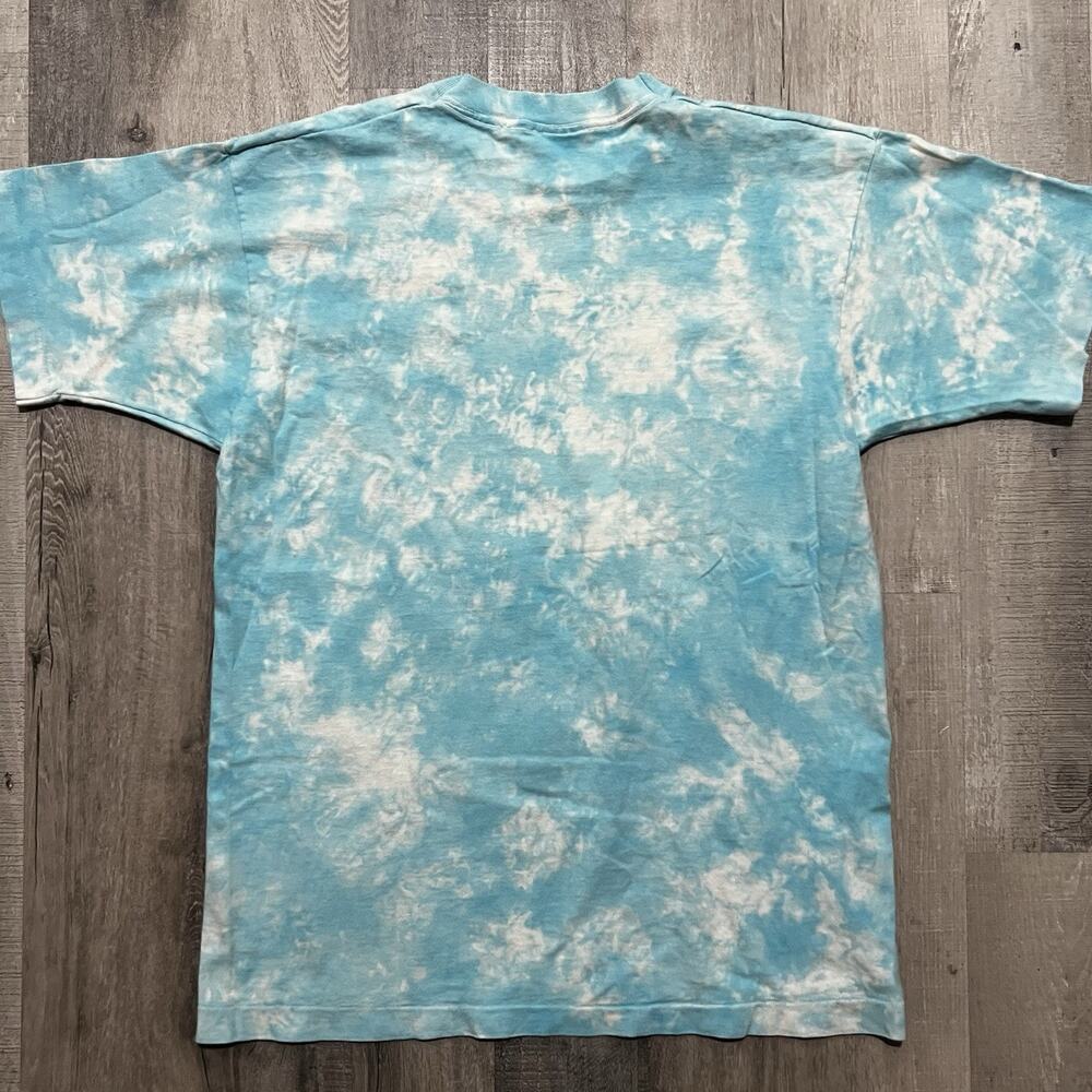 VTG Grateful Dead Liquid Blue AOP 1993 Parachuting Bears Tie Dye Shirt Size L - Picture 2 of 6